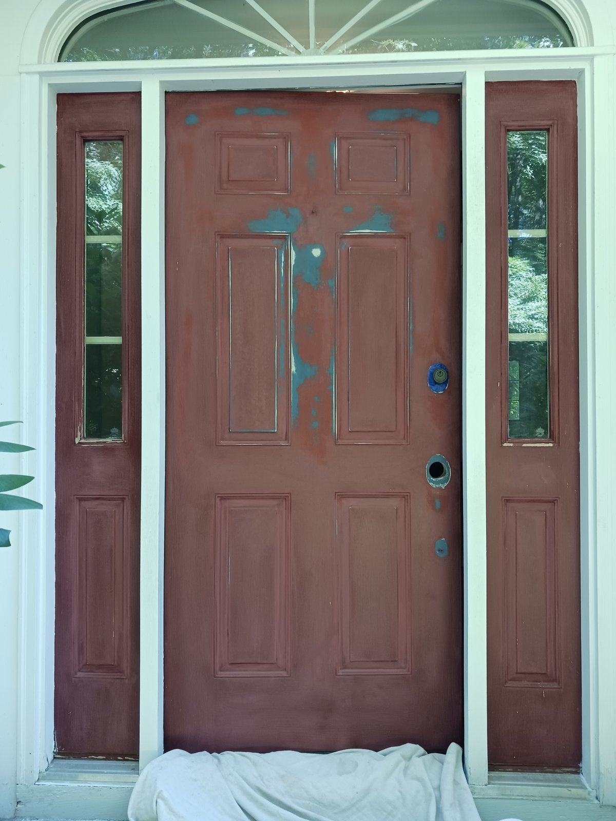 Exterior Front Door Paint Prep Peeling — Frank Leonard Painting LLC