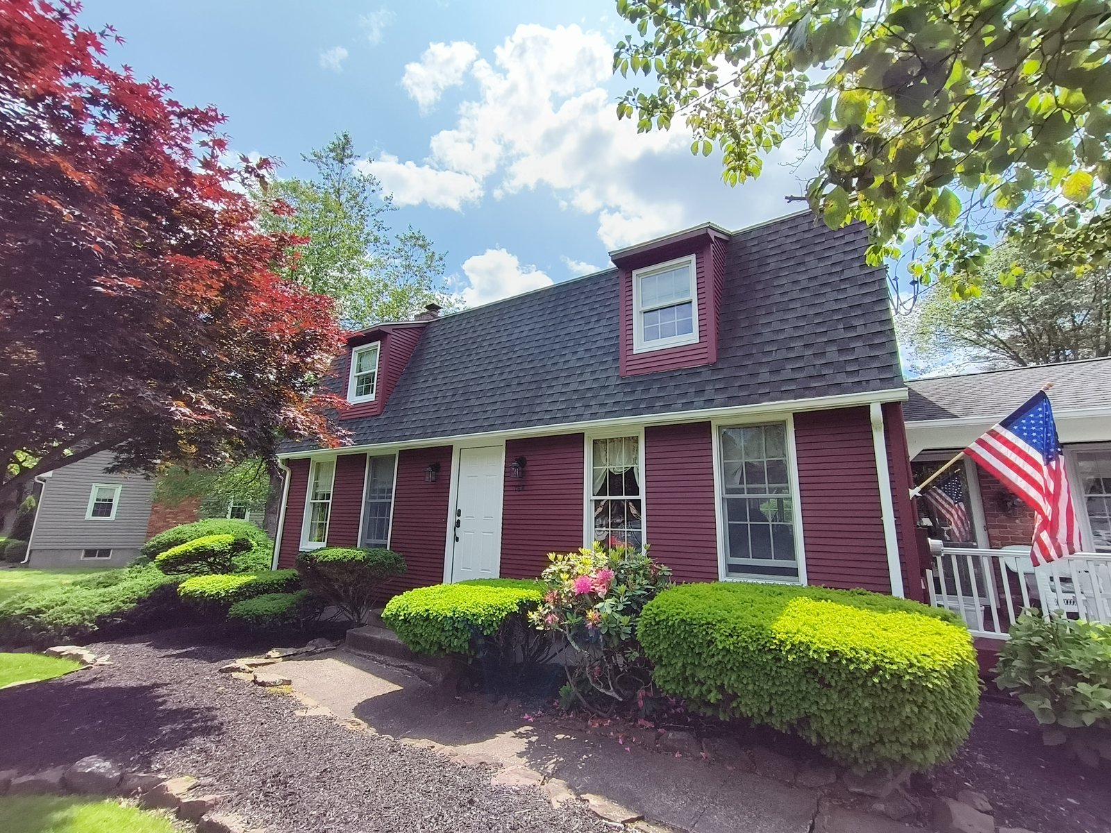 Exterior House Red Siding Painting — Frank Leonard Painting LLC