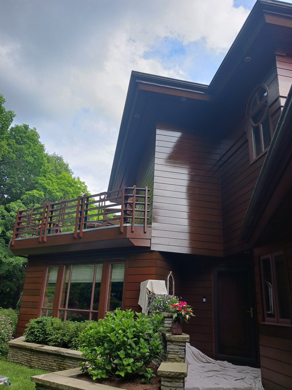 Exterior House Siding Painting In Progress — Frank Leonard Painting LLC