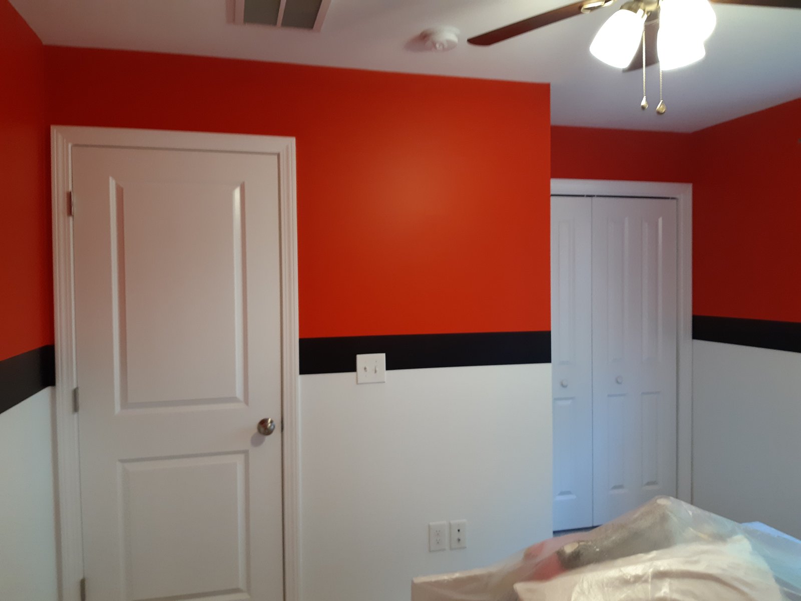 Interior Room Orange Black White Walls Doors — Frank Leonard Painting LLC