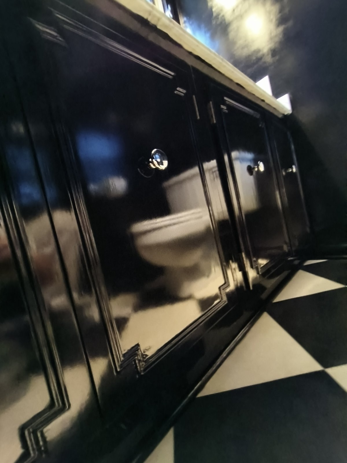 Interior Cabinets Black Gloss Finish — Frank Leonard Painting LLC