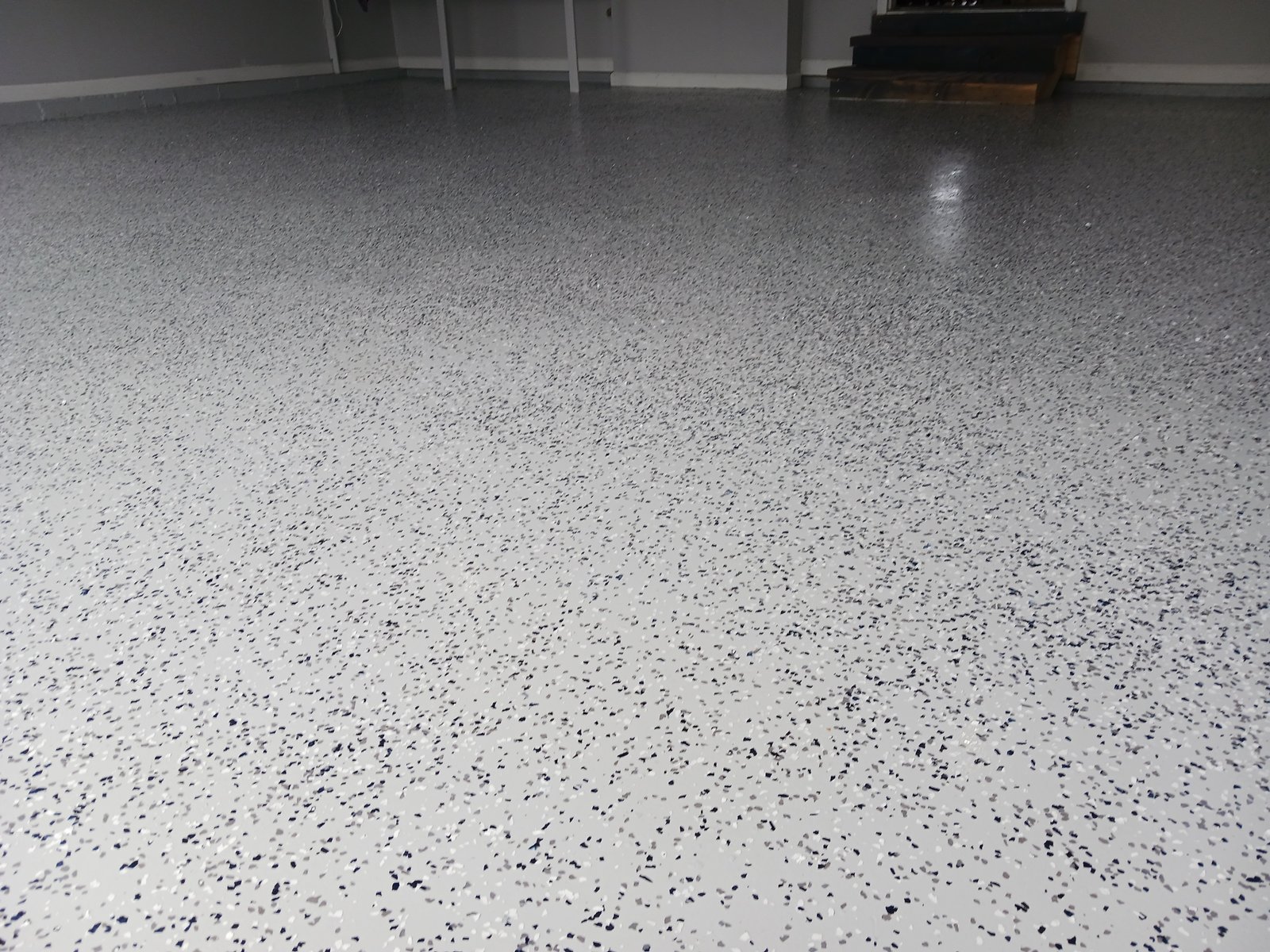 Garage epoxy floor — gray walls