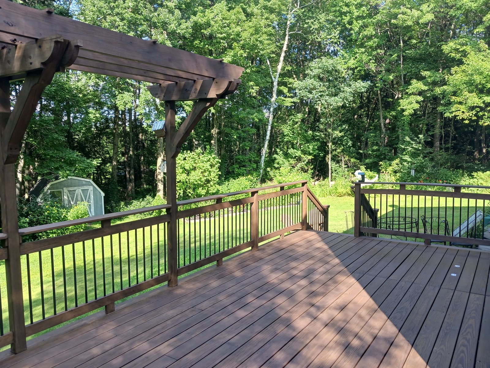Exterior Deck Pergola Wood Stain — Frank Leonard Painting LLC
