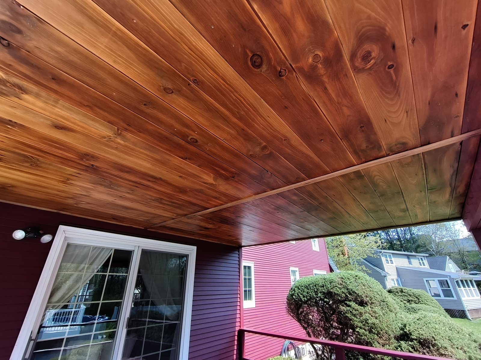 Exterior Porch Ceiling Wood Stain Varnish — Frank Leonard Painting LLC
