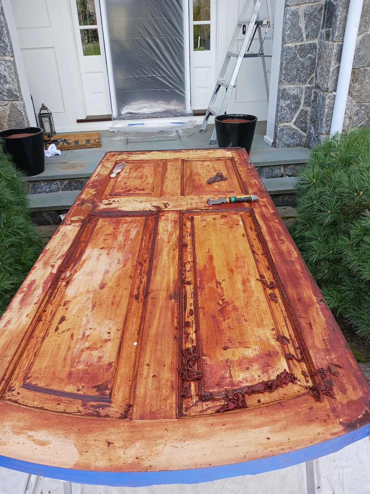 Exterior Wood Door Paint Stripping Refinishing — Frank Leonard Painting LLC