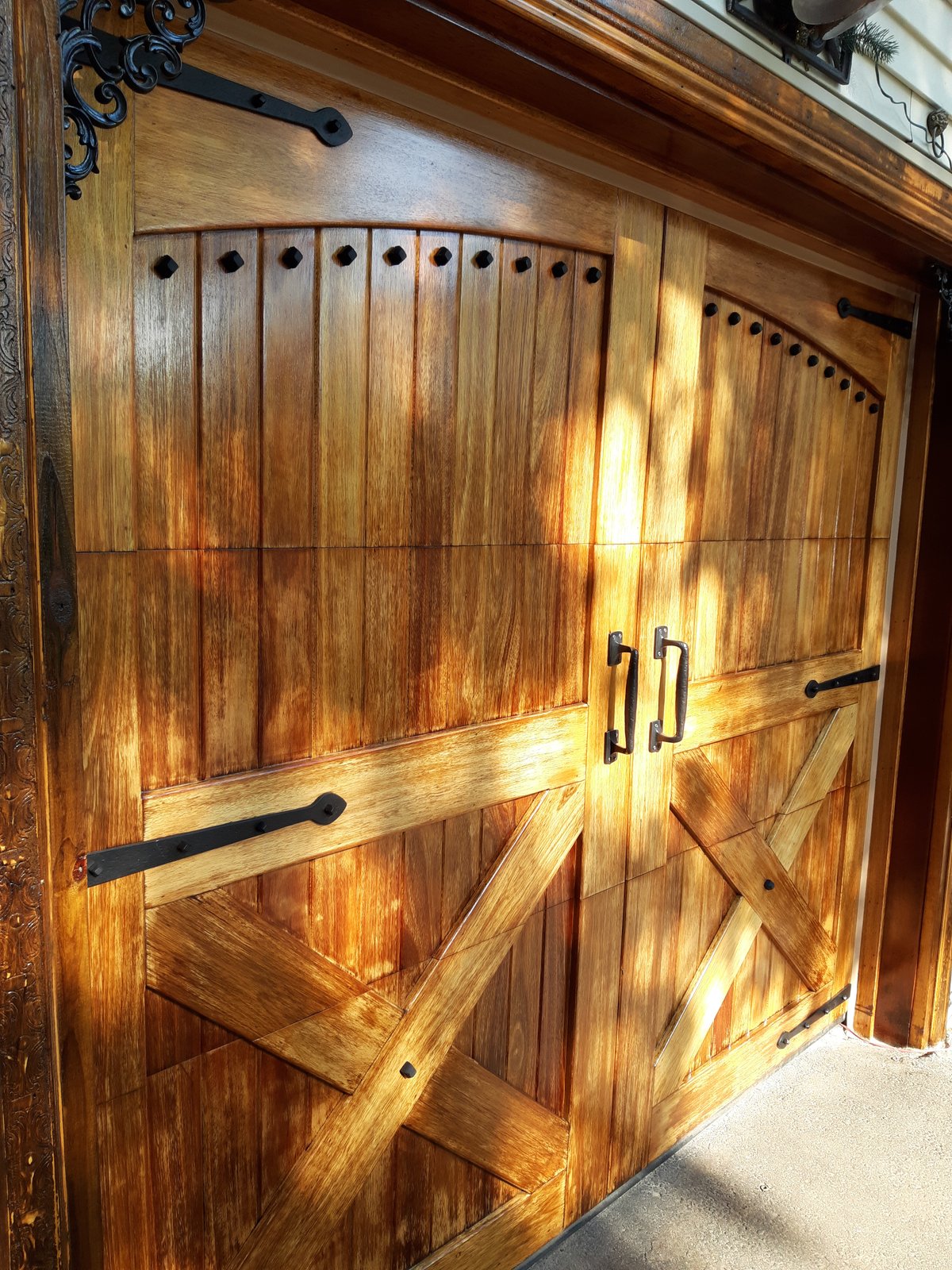 Exterior Wood Garage Door Stain Varnish — Frank Leonard Painting LLC