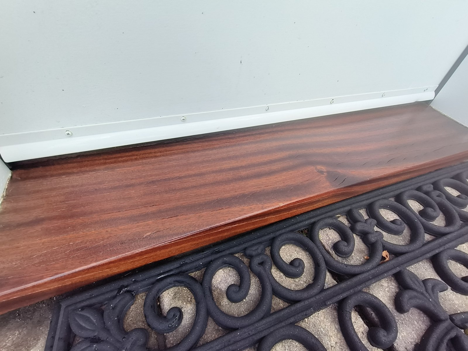 Wood Door Threshold Stain Varnish 2 — Frank Leonard Painting LLC