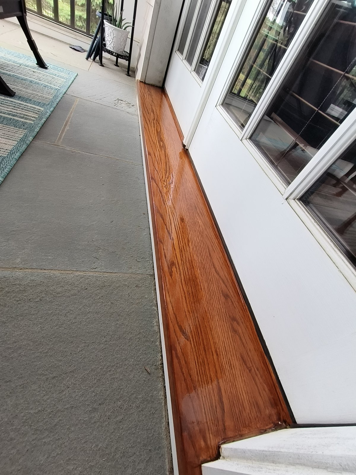 Wood Door Threshold Stained Varnished — Frank Leonard Painting LLC