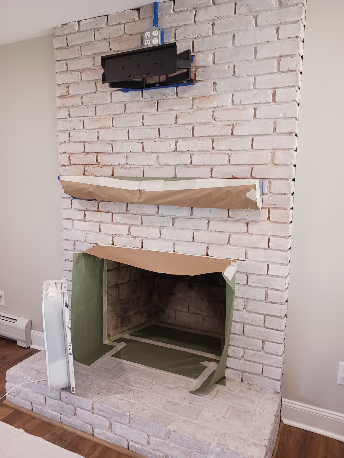Whitewashing Brick Fireplace White Finish — Frank Leonard Painting LLC
